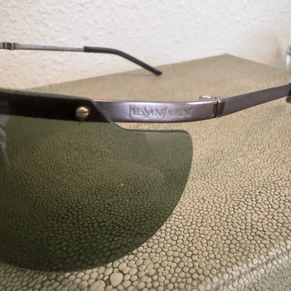 Yves Saint Laurent Sunglasses | Shield Style with Dark Green Lenses | Rare